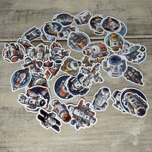 Spaceship Stickers - Cool‎ Laptop Stickers - Water Bottle Stickers